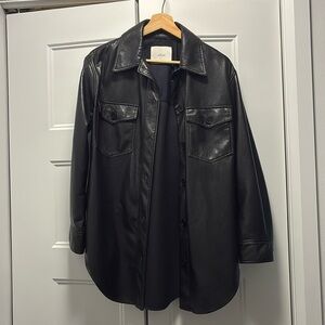 Aritzia Wilfred Black Lightweight leather Jacket